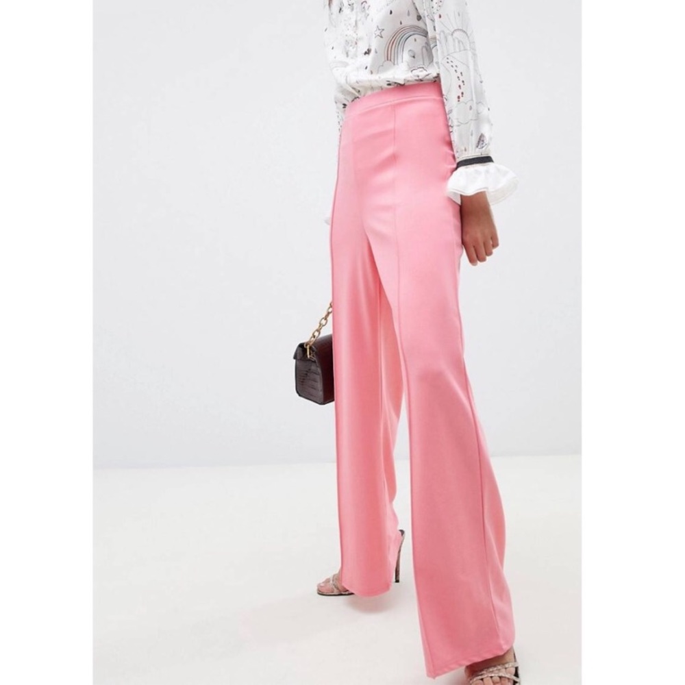 Wide leg pink pants
